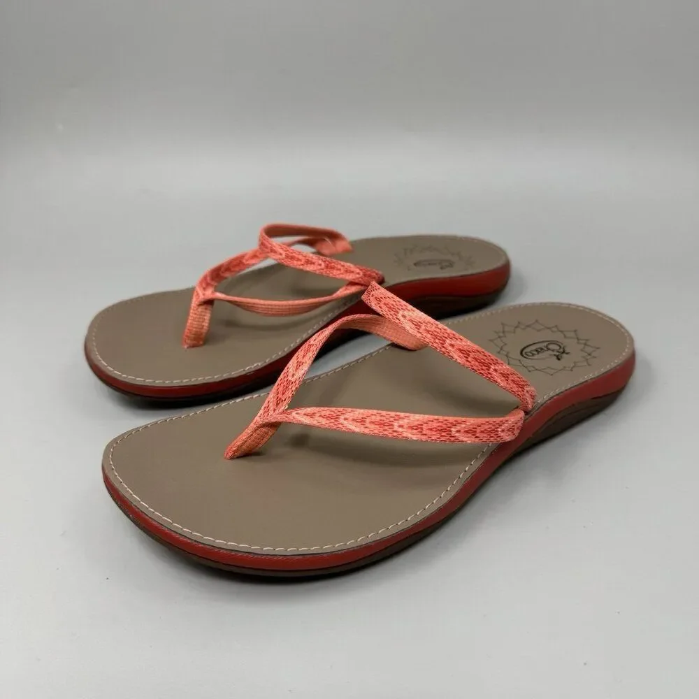 Chaco Womens Abbey Peach Slip On Pink Coral Flip Flop Sandal Shoe Size 5
